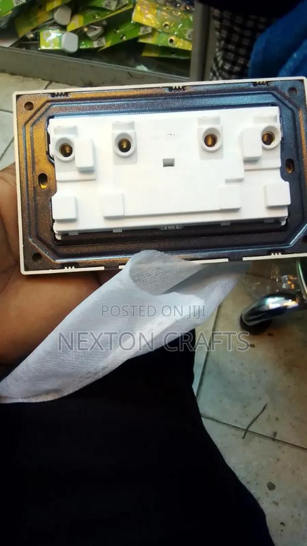 Gold Twin Socket and Double Socket Luxury Universal Switch - thumbnail 2