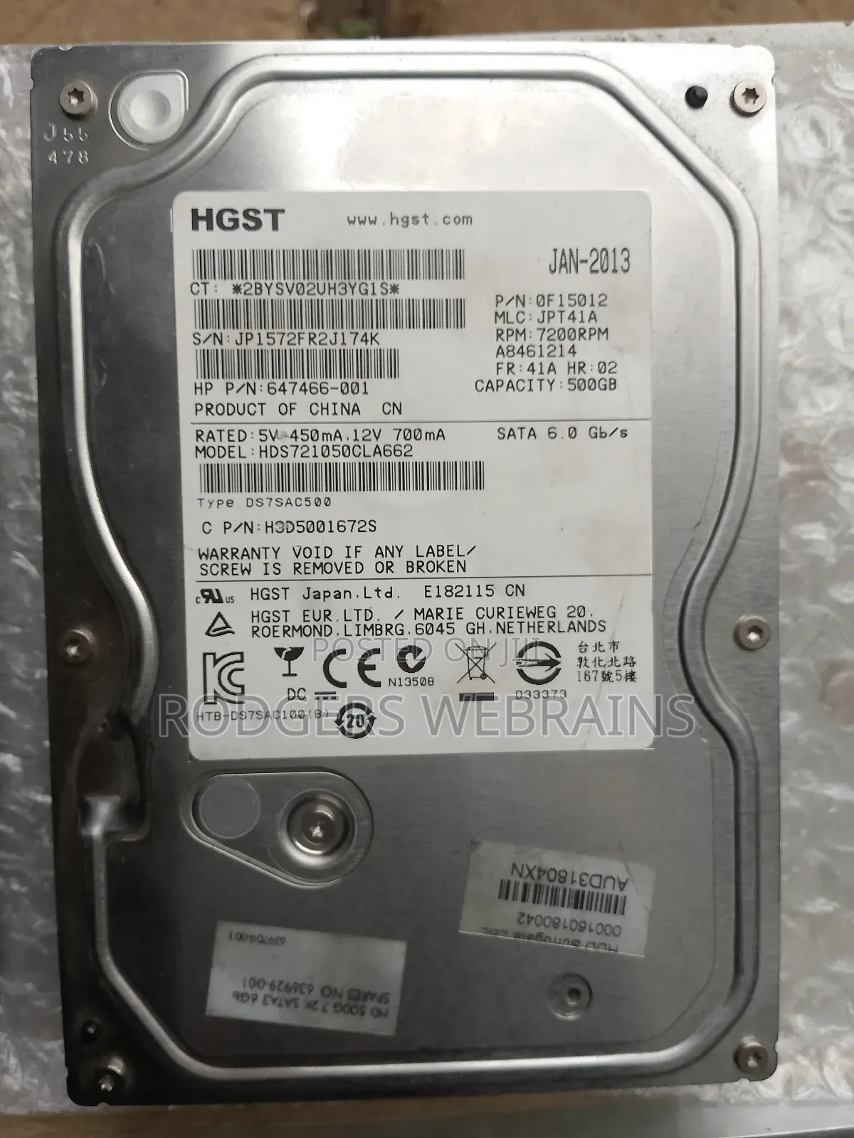 Internal Hard Disk 500gb
