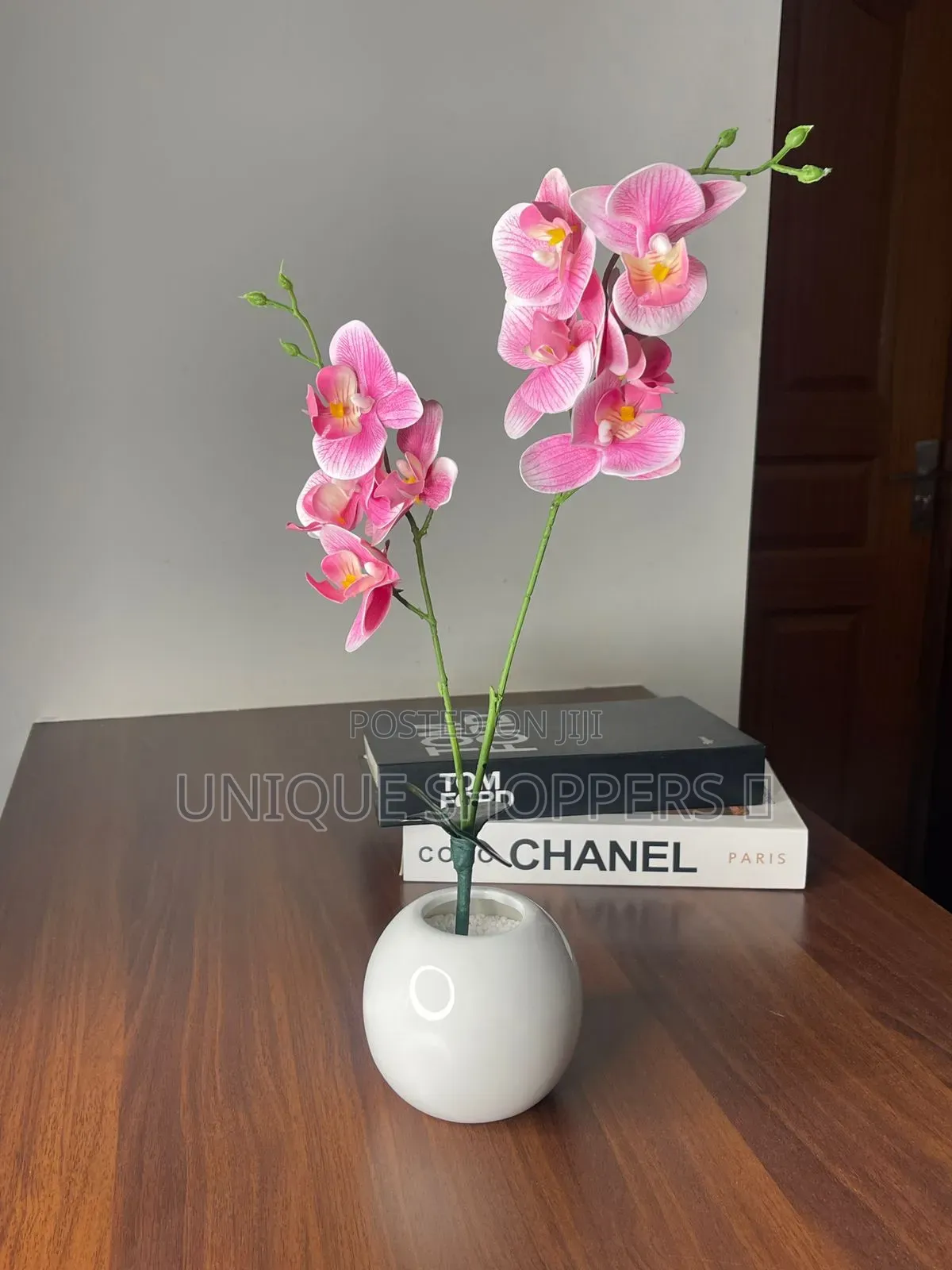Arrival-Butterfly Orchid Artificial Flower+Pot+Stones.