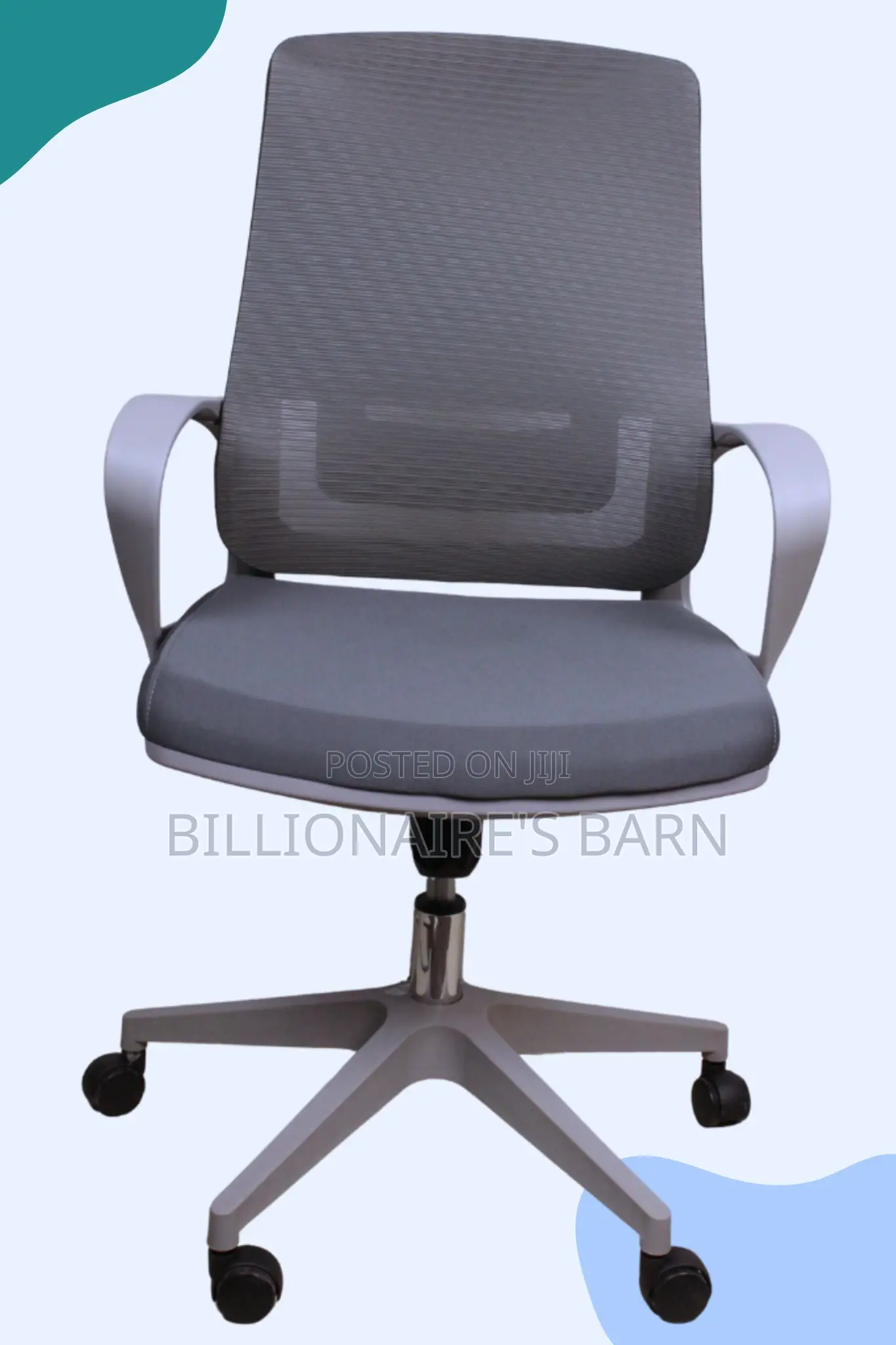 Office; Minimalist Gray Mesh Office Chair