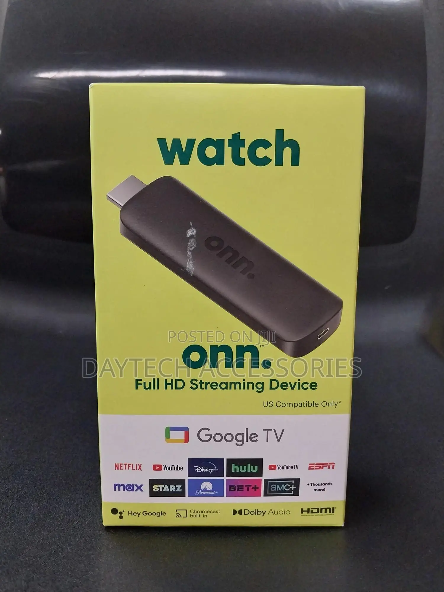 Onn Android Tv Box FHD Streaming Stick Black