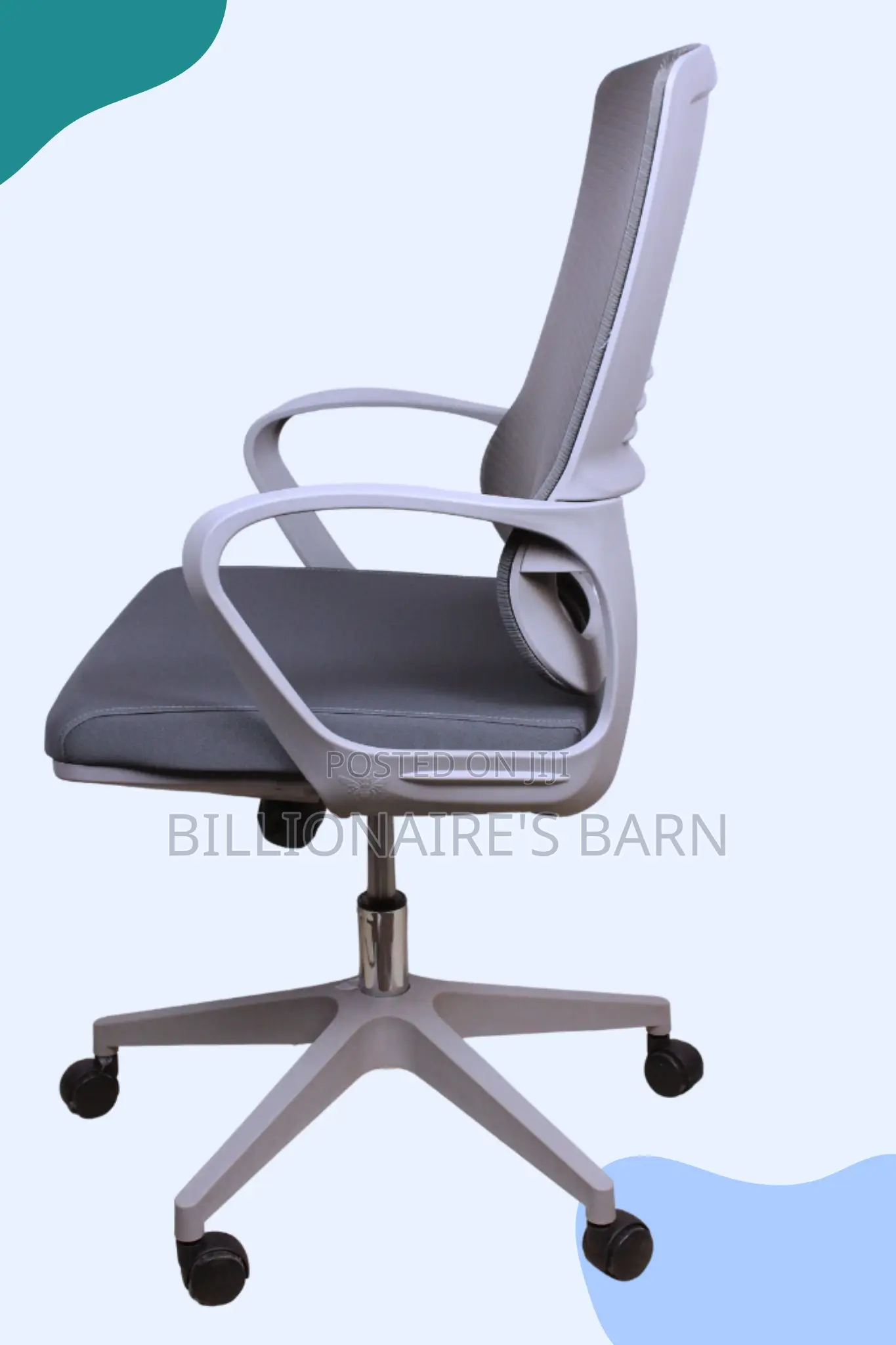 Office; Minimalist Gray Mesh Office Chair