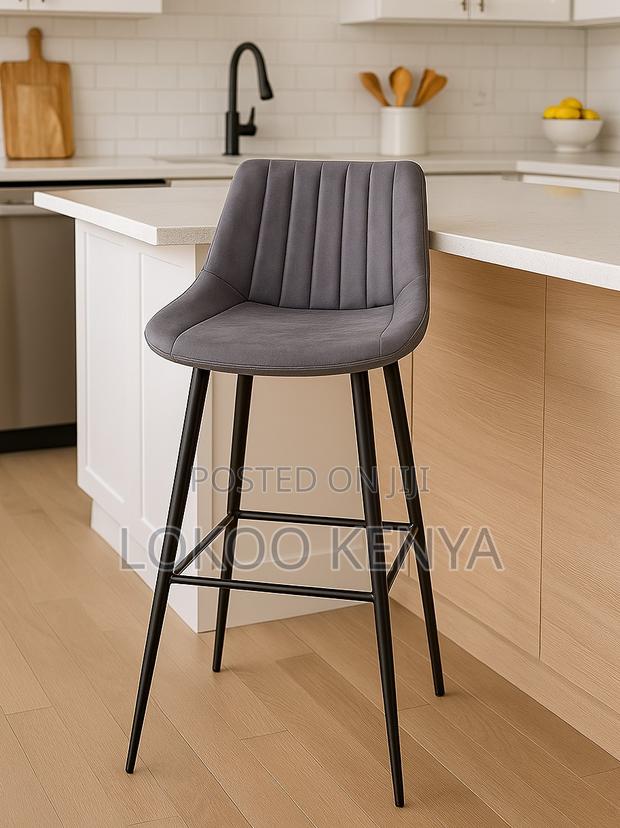 Barstool : Grey Comfortable High Stool - thumbnail 5