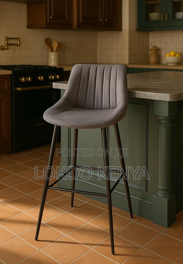 Barstool : Grey Comfortable High Stool - thumbnail 6