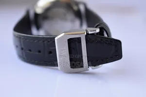 Iwc Shaffhausen Stainless Steel Black Leather