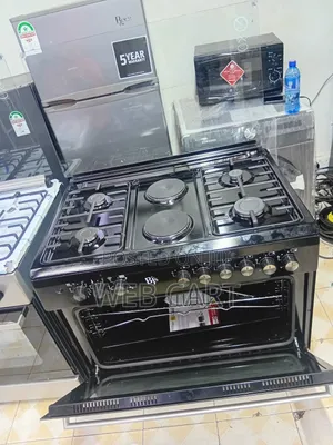 Bj Freestanding Cooker 60x90 – 4 Gas, 2 Electric – Black