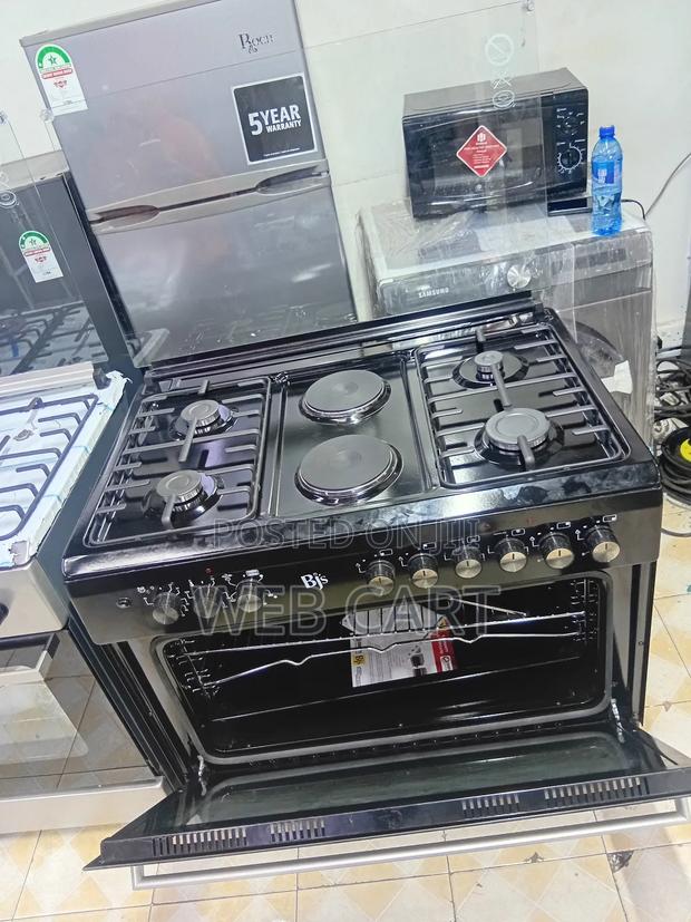 Bj Freestanding Cooker 60x90 – 4 Gas, 2 Electric – Black