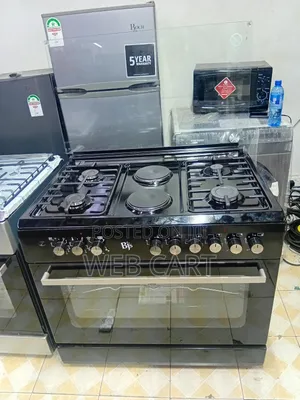 Bj Black 60x90 Cooker – Dual Fuel (4 Gas + 2 Electric)
