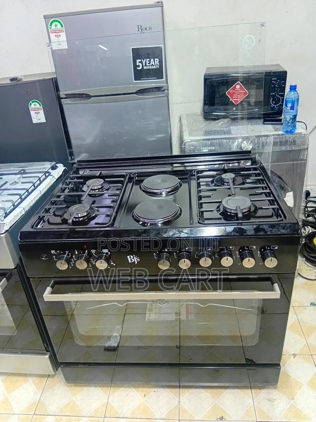 Bj Black 60x90 Cooker – Dual Fuel (4 Gas + 2 Electric)