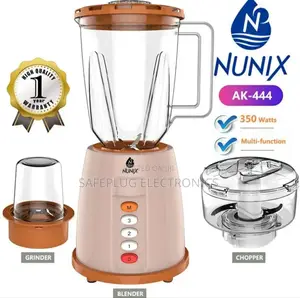 Nunix Ak-444 3in1 Blender; Grinder, Chopper - Button Control (350w)