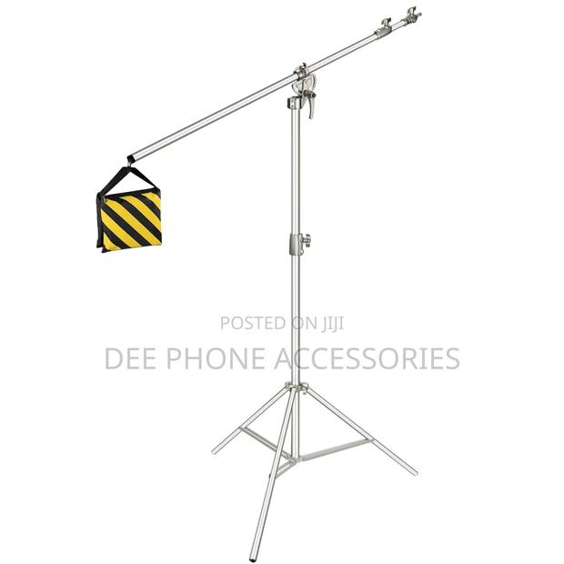 Metallic Light Stand With Boom Arm $ Sand Bag