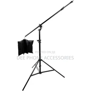 Metallic Light Stand With Boom Arm $ Sand Bag