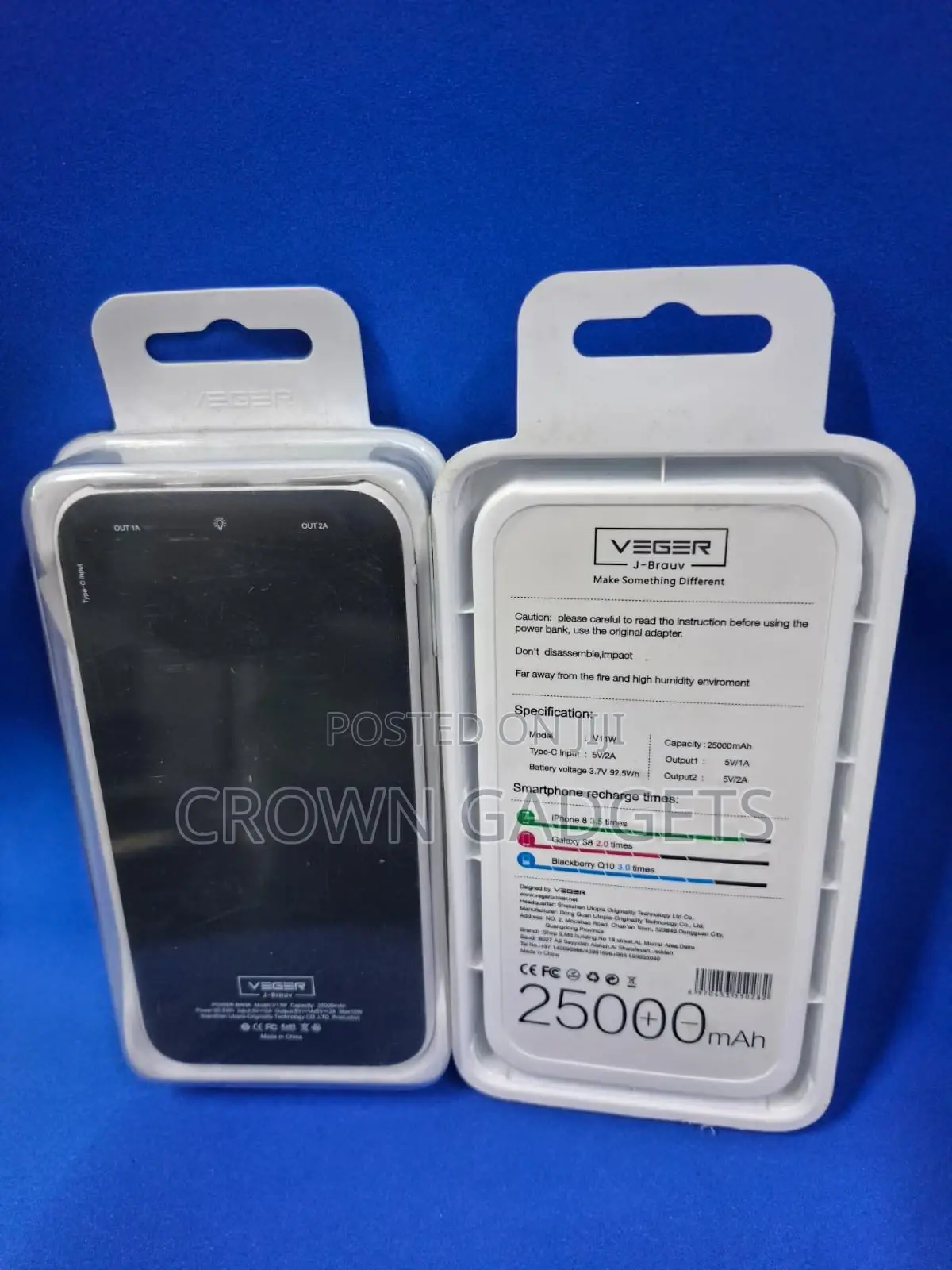 Veger 25000mah Power Bank Fast Charging Portable
