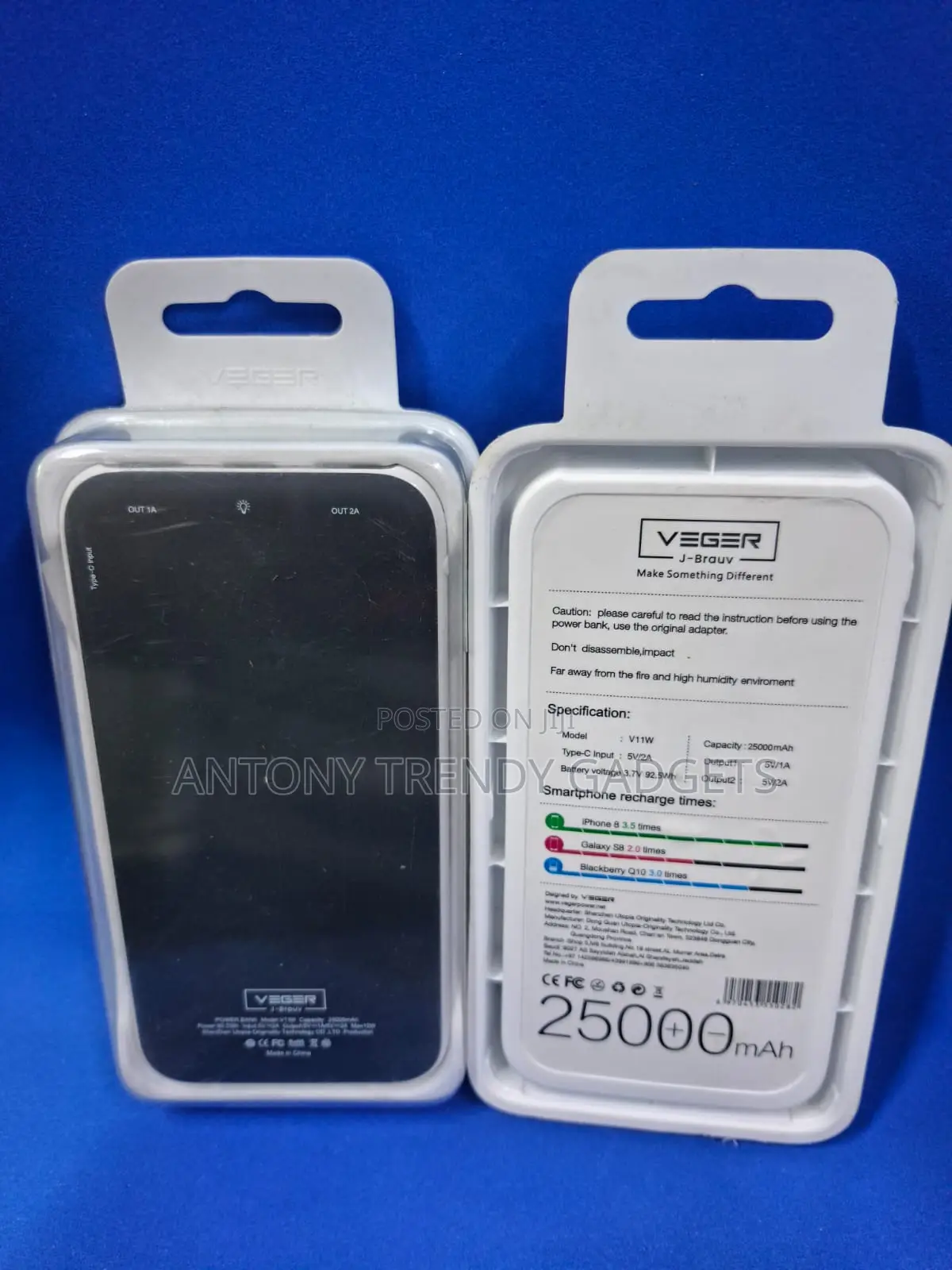 Veger 25000mah Power Bank Fast Charging Portable