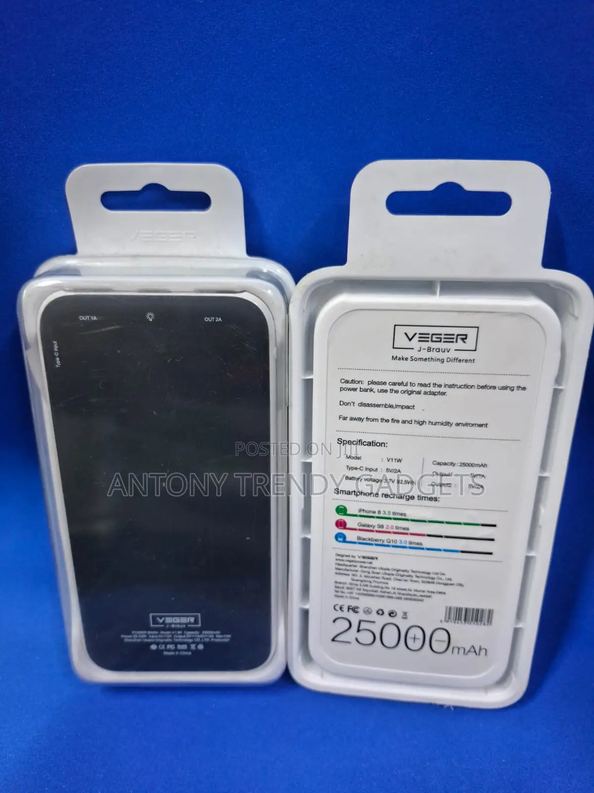 Veger 25000mah External Battery With Dual Usb Output