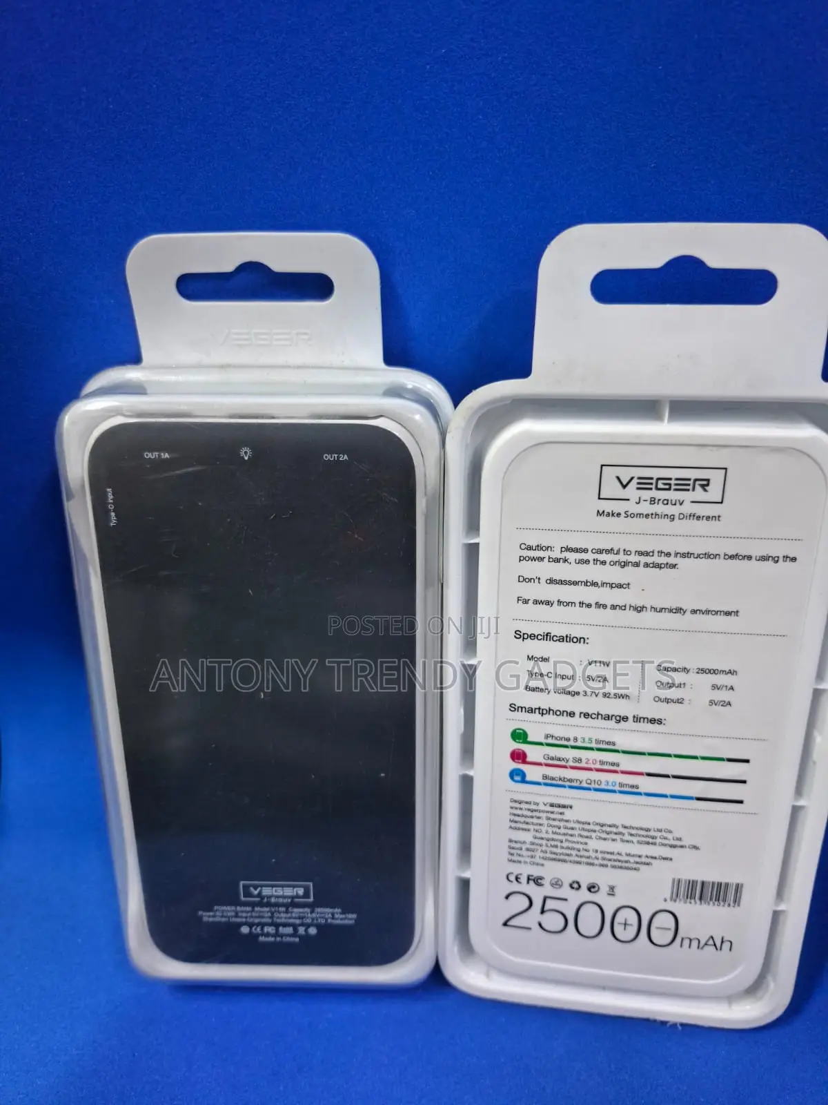 Veger 25000mah External Battery With Dual Usb Output