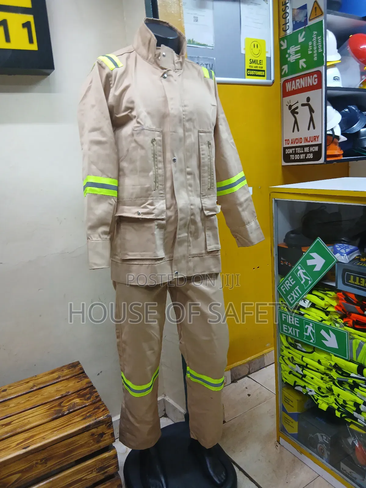 Beige Work Jacket and Trousers