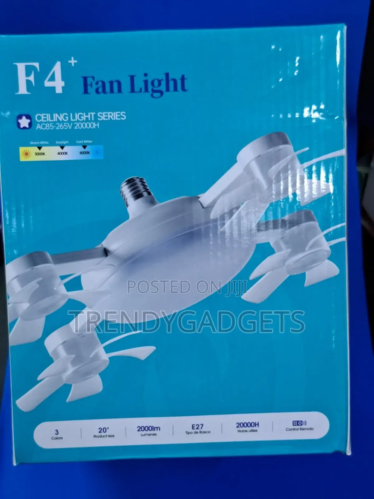 F4+ Fan Light Ceiling Lamp With Remote Control