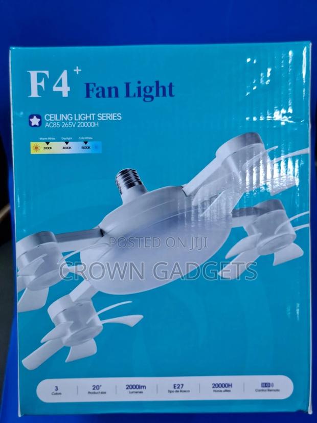 F4+ 20" Ceiling Lamp Fan – Warm, Day Cool White
