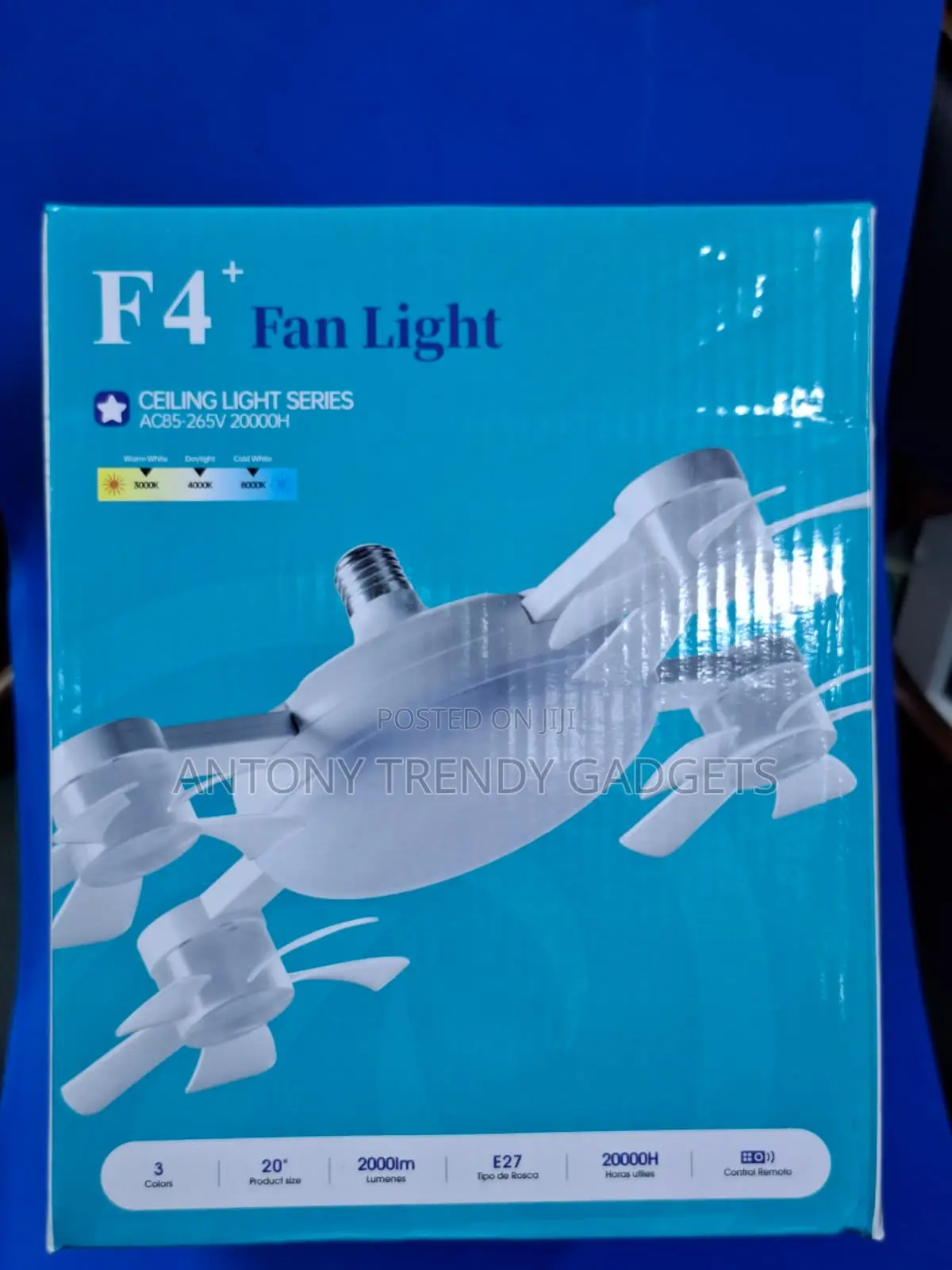 Adjustable F4+ Ceiling Fan Lamp | 3 Color Modes & Long Lifespan