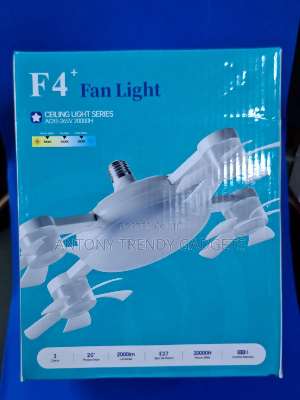 F4+ Ceiling Light With Fan | 20000h Lifespan, Remote Control