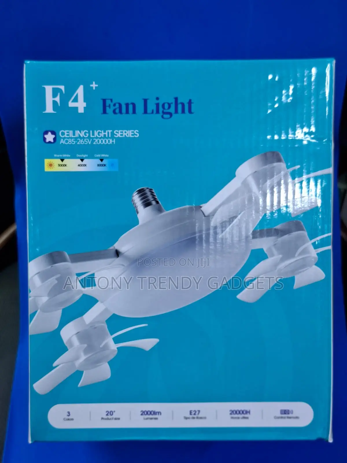 F4+ Ceiling Light With Fan | 20000h Lifespan, Remote Control