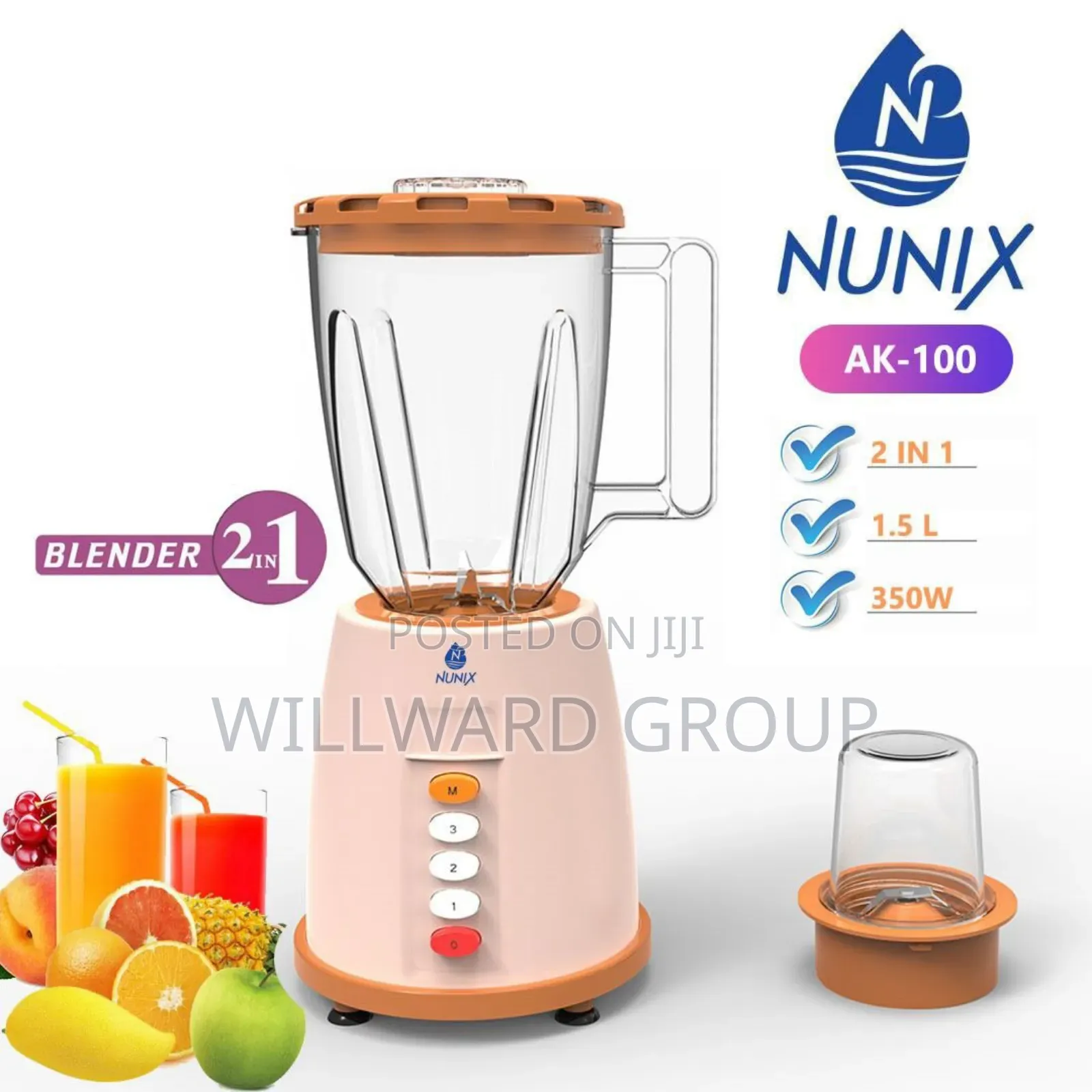 Nunix 2 in 1 1.5 Liters Blender
