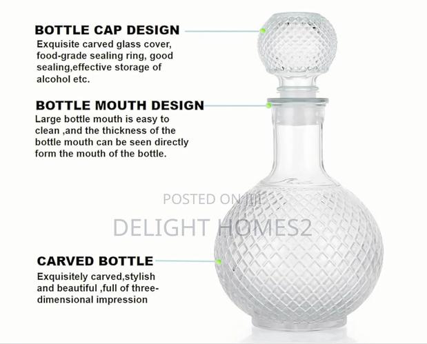 Thick Glass Whisky Bottle With Air Tight Tot Cork _Pa