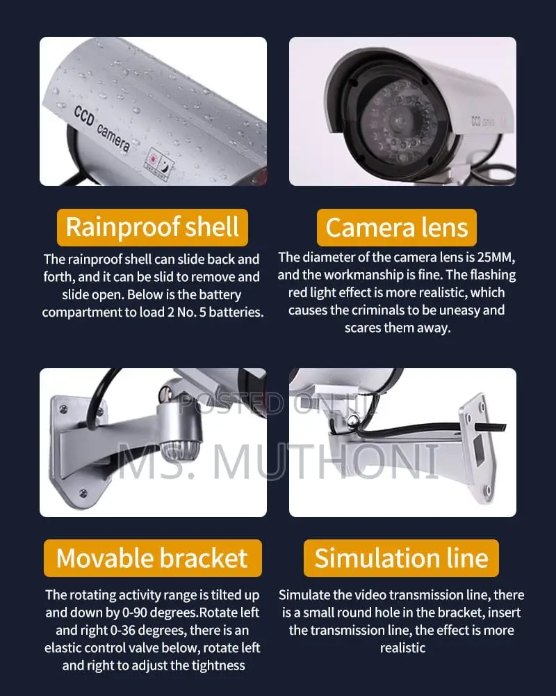 Dummy Wireless Camera Plastic Fake CCTV Camera