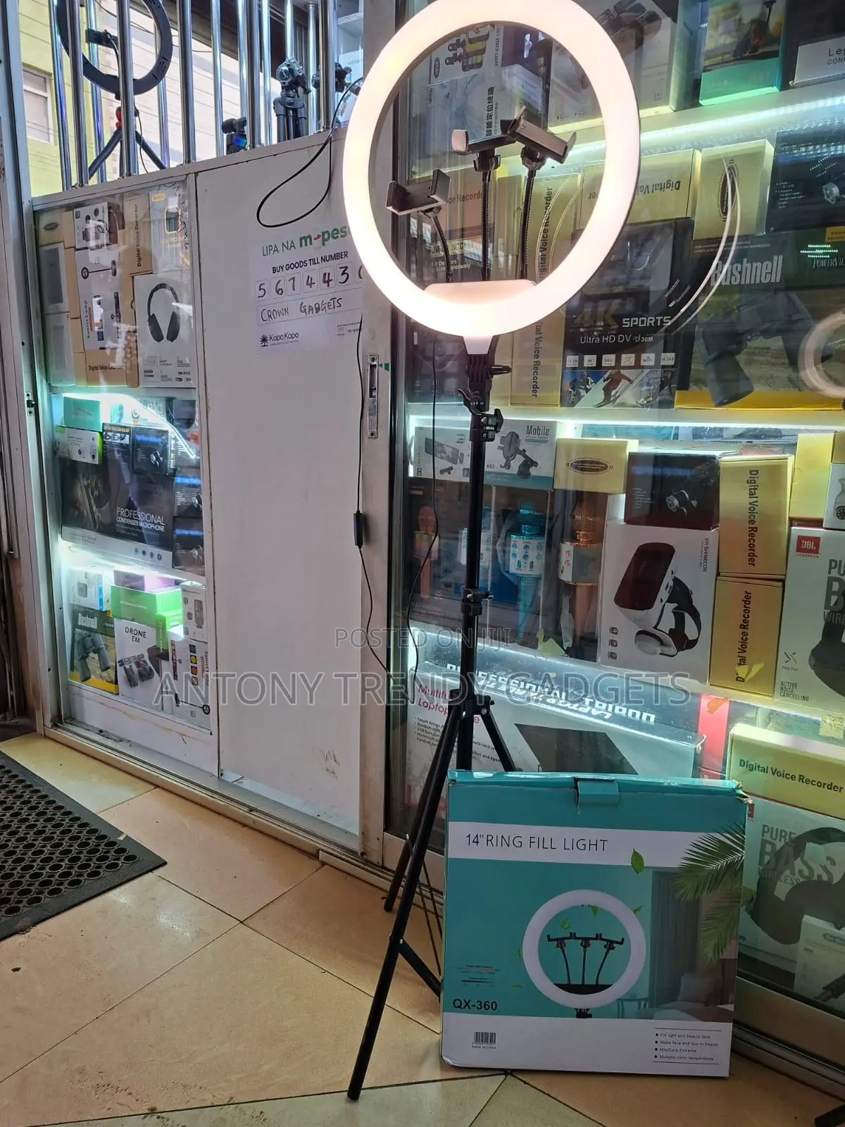 Adjustable 14" Led Ring Light With Stand & 3 Color Modes