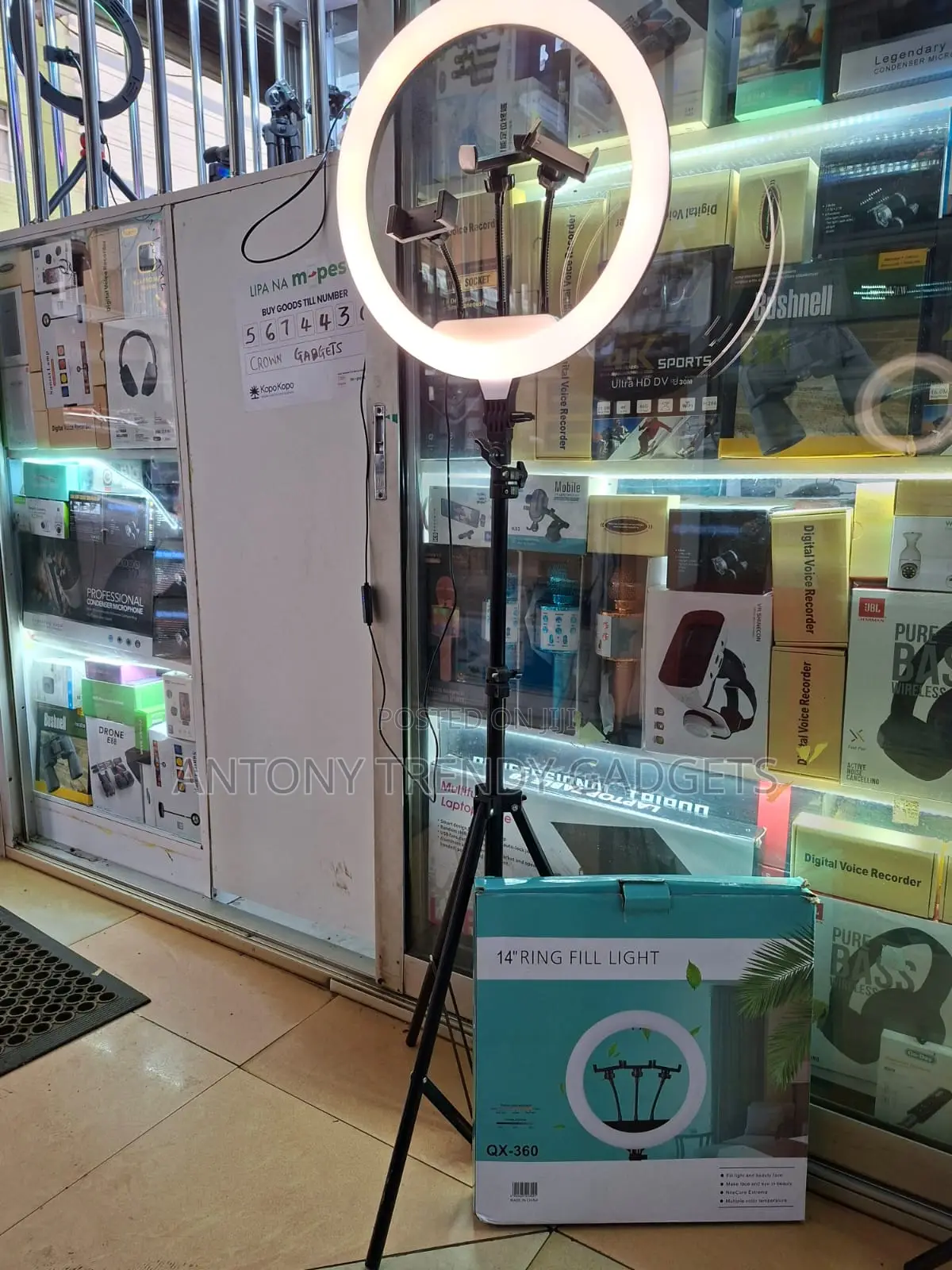 Adjustable 14" Led Ring Light With Stand & 3 Color Modes