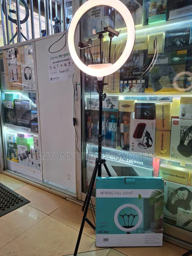 Adjustable 14" Led Ring Light With Stand & 3 Color Modes - thumbnail 2