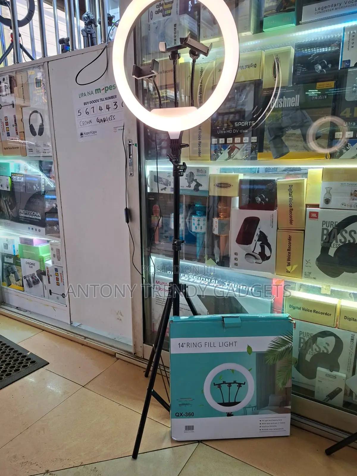 14" Led Ring Light With Flexible Phone Holder, 3200k–6500k
