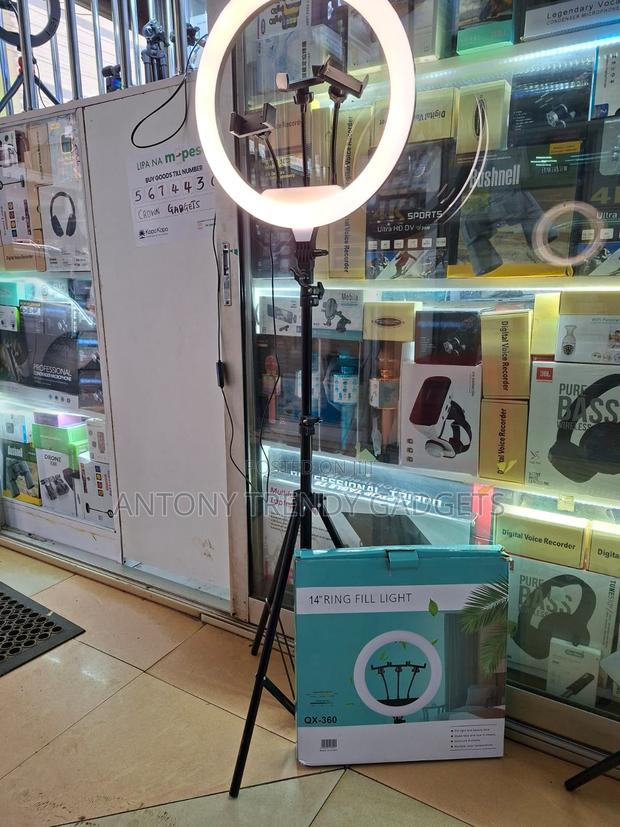 14" Led Ring Light With Flexible Phone Holder, 3200k–6500k