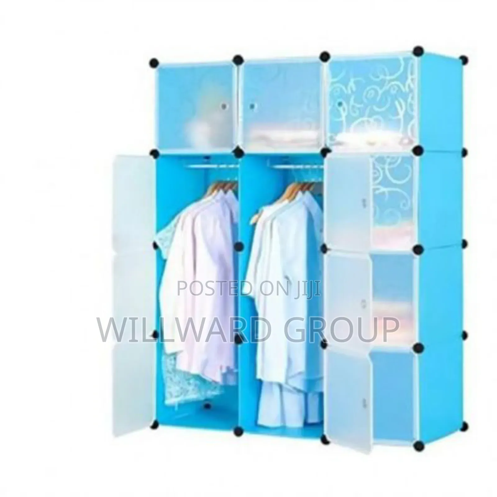 Portable 3 Column Plastic Wardrobe
