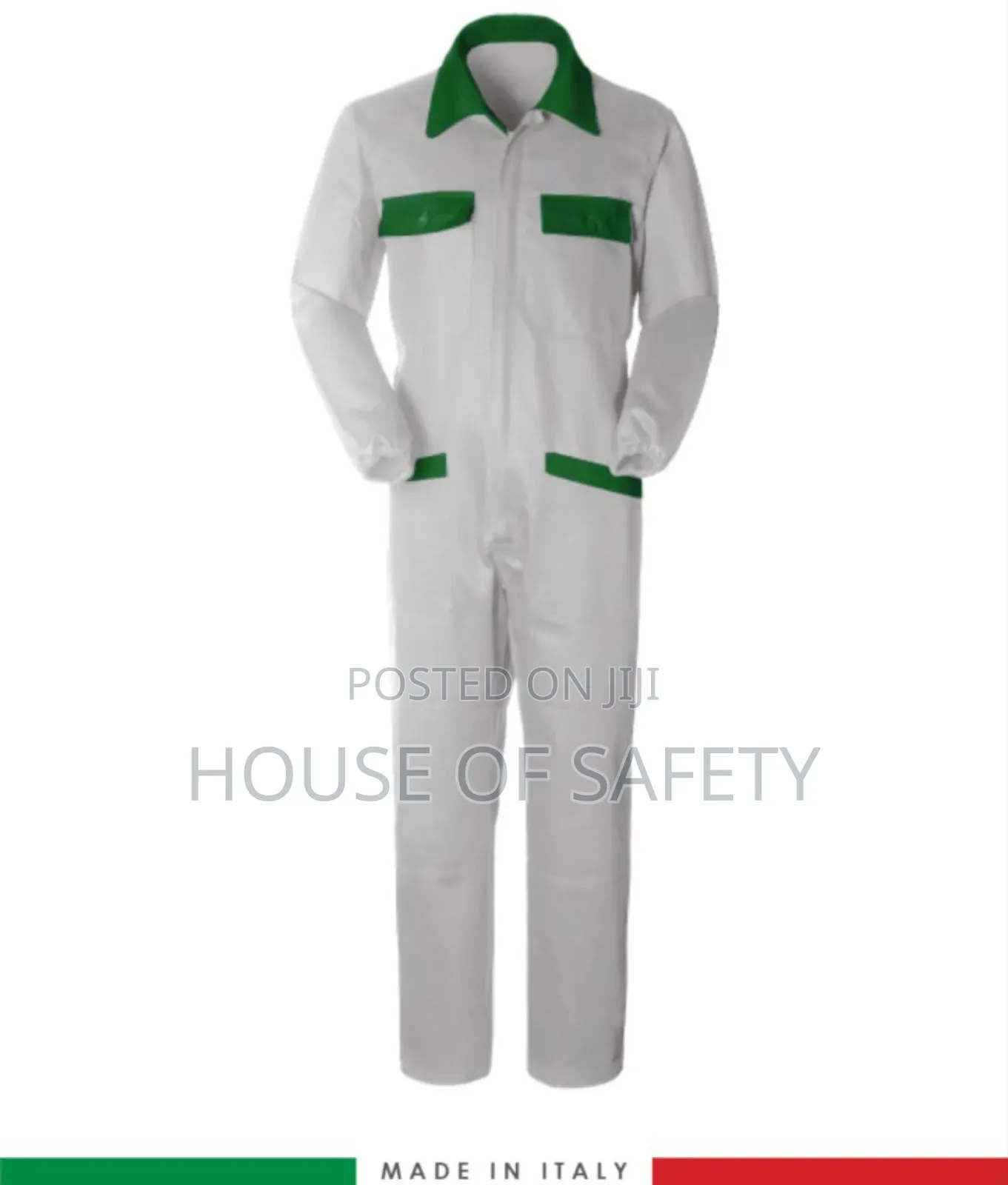 White Bright Coveralls Green Touch