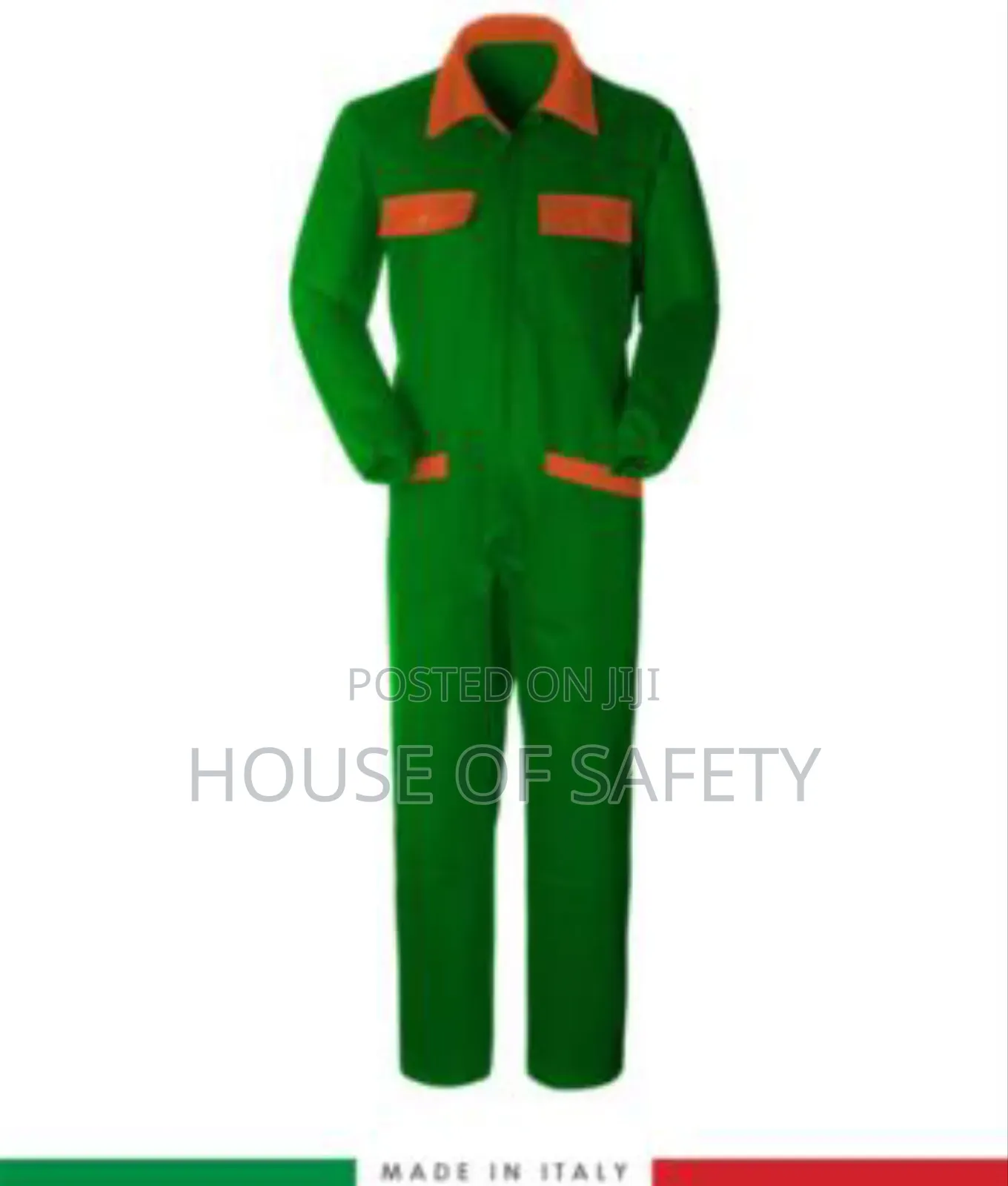 White Bright Coveralls Green Touch