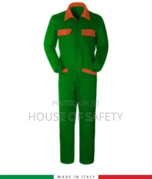 White Bright Coveralls Green Touch