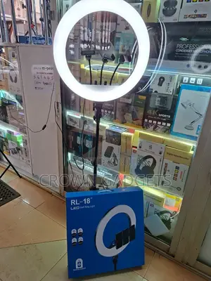 Professional Rl-18" Dimmable Led Ring Light With Stand Phone Holder