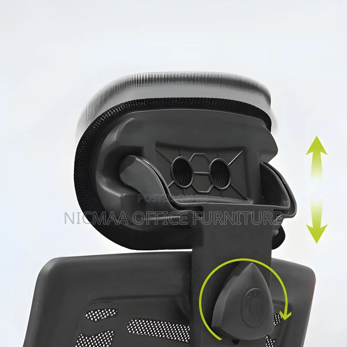 Office Seat: With Headrest Ergonomic Mesh Black Seat