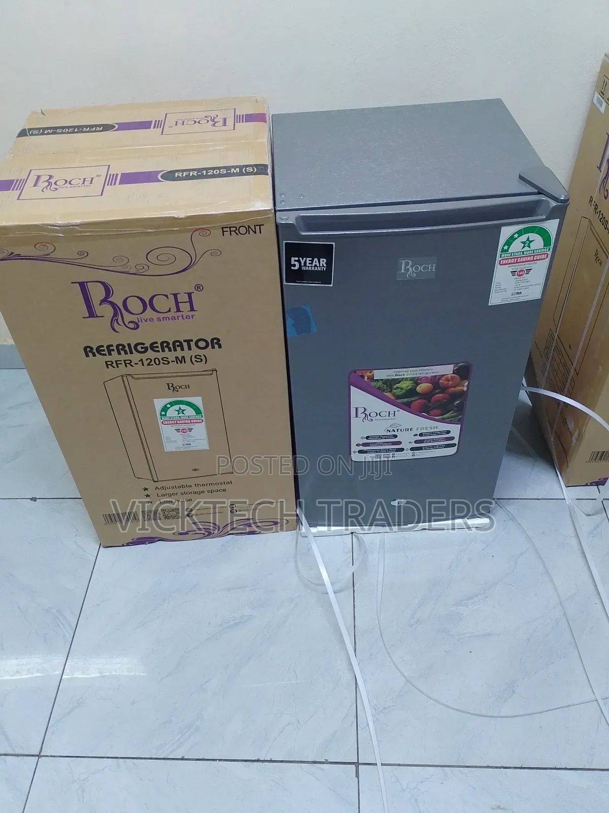 Fridge Roch 90 Litres Mini Refrigerator~Dark Silver With 5 Yr Warranty