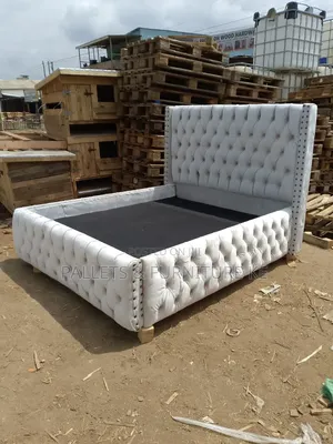 Velvet Ivory Upholstery Bed