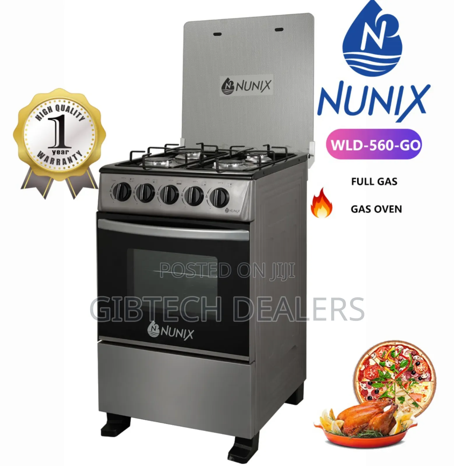 50*55 Nunix Full Gas Standing Cooker With Gas Oven
