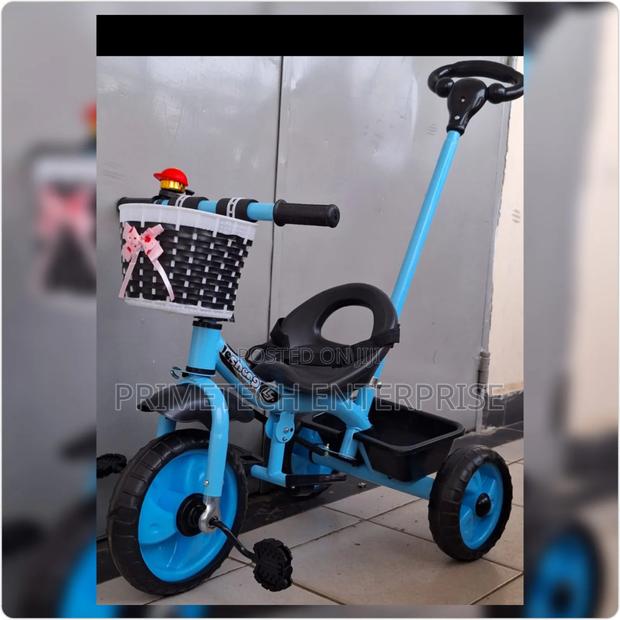 Baby Blue Tri Cycle With Push Handle - main view
