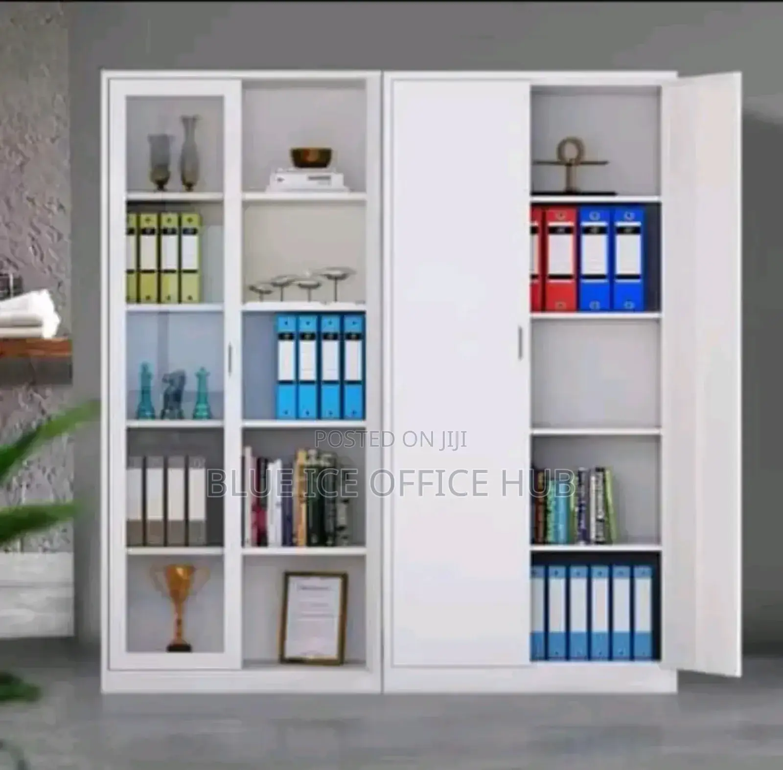 Elegant Full Glass Filing Cabinet