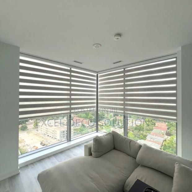 Break Room Zebra Roller Blinds