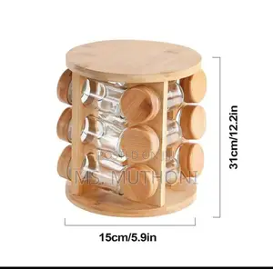 Wooden Seasoning Rack, Condiment Jar Holder, (12 Jars )