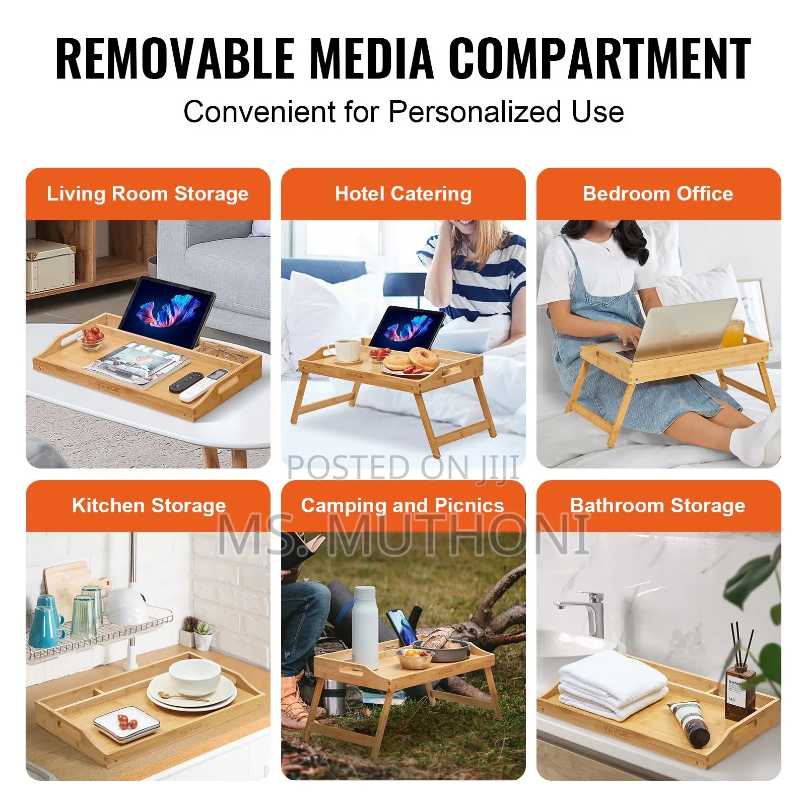 Bed Tray Table With Foldable Legs Media Slot Manual