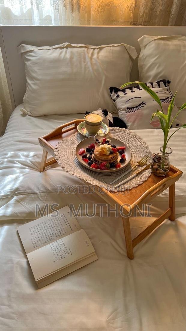 Bed Tray Table With Foldable Legs Media Slot Manual - thumbnail 2