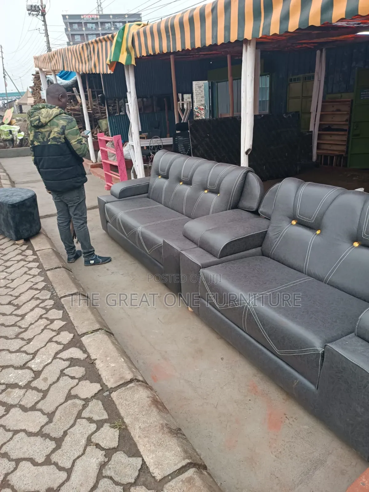 Gray Quality Modern 5 Seater Sofa Set Jk9